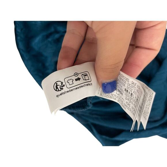 Zara Womens Midi Dress Small S Green Gold Applique Satin Wrinkle 2774/898 NWT - Picture 14 of 16